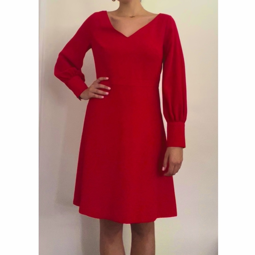 Red midi dress